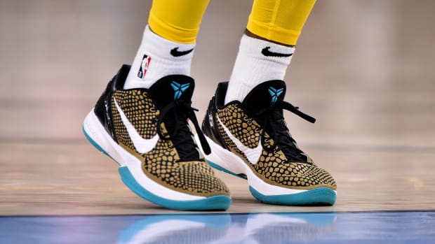 Ja Morant wearing Nike Kobe Protro 'PE'.